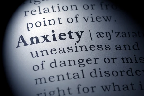 Dictionary definition of anxiety — Stock Photo, Image