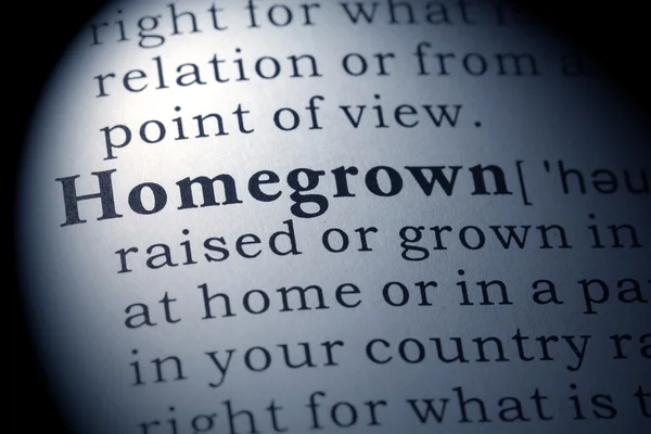 Dictionary definition of homegrown — Stock Photo, Image