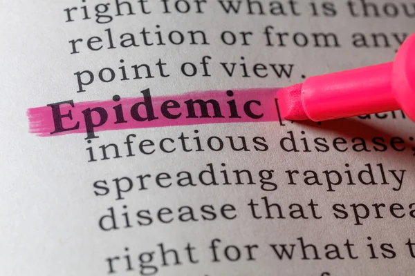 Definizione del dizionario di epidemia — Foto Stock