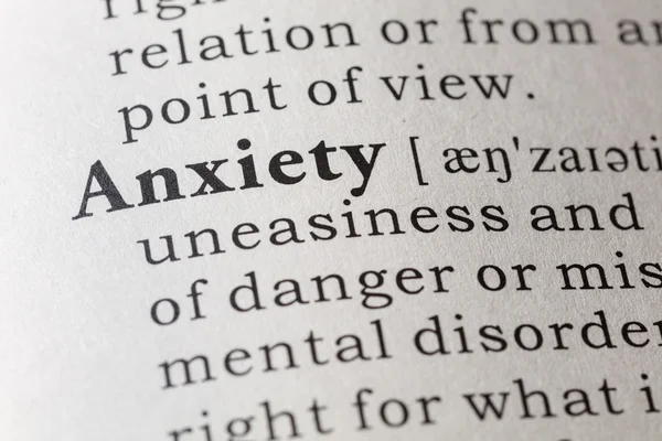 Dictionary definition of anxiety — Stock Photo, Image