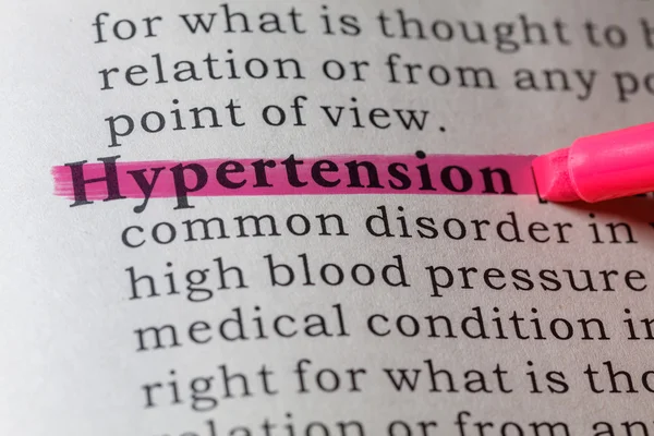 Słownikowej definicji nadciśnienia tętniczego — Zdjęcie stockowe