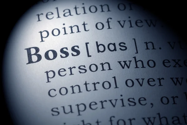 Ordbokens definition av boss — Stockfoto