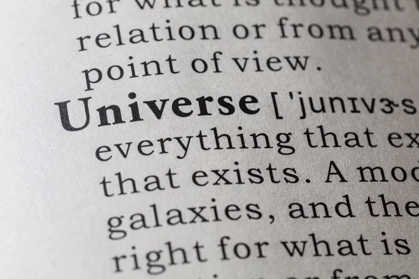 Slovníku definice vesmíru — Stock fotografie