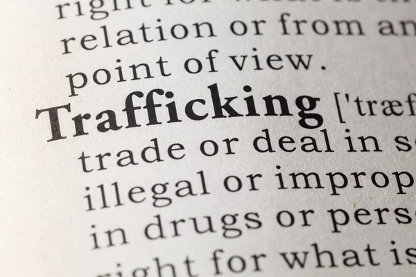 Dictionary definition of trafficking — Stock Photo, Image
