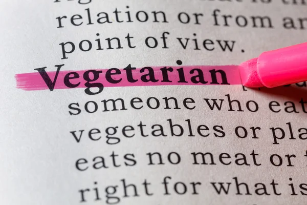 Ordbokens definition av vegetarisk — Stockfoto
