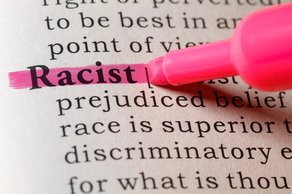 字典中的定义的种族主义者 — 图库照片