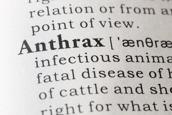 Woordenboekdefinitie van anthrax — Stockfoto