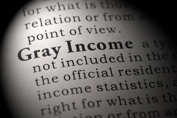 Definition of gray income — Stock Photo, Image