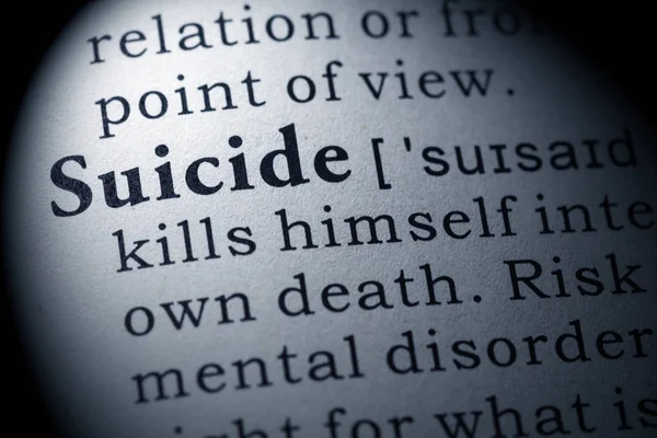 Definicji samobójstwa — Zdjęcie stockowe