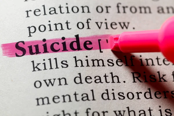 Definition of suicide — Stock Photo, Image