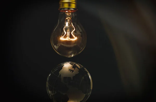 Light bulb and earth