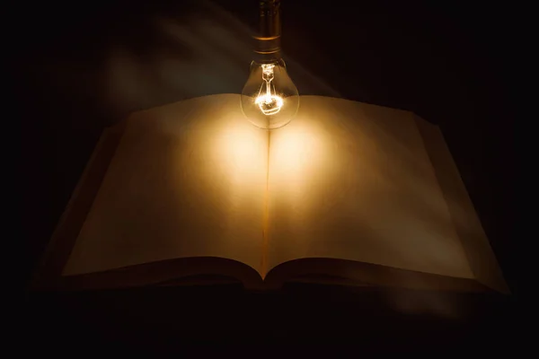 Book and light bulb — Stock Photo, Image