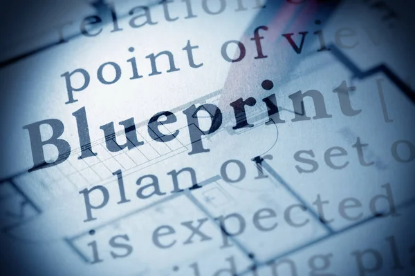 Definicja Blueprint — Zdjęcie stockowe