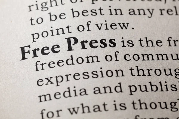 Definition of free press — Stock Photo, Image