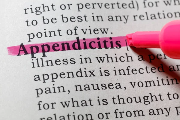 Definition of appendicitis — Stock Photo, Image