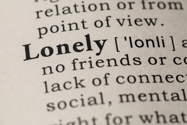 Definition of lonely — Stock Photo, Image