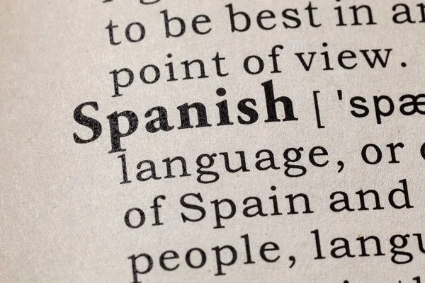 Definition of Spanish — Stock Photo, Image