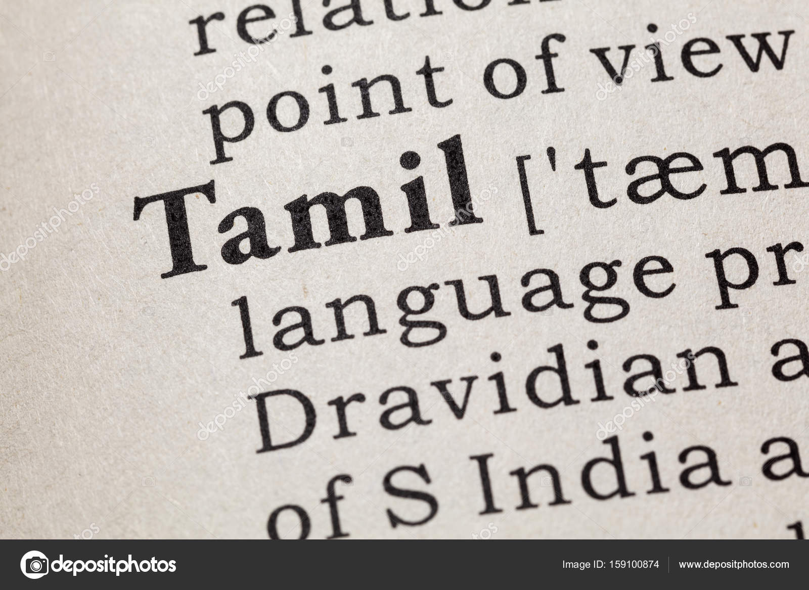 Definition of Tamil Stock Photo by ©Devon 159100874