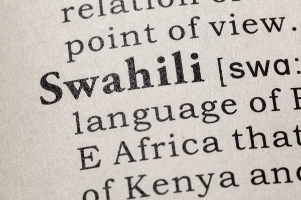 Definition of Swahili — Stock Photo, Image