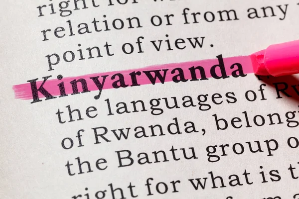 Definition av Kinyarwanda — Stockfoto