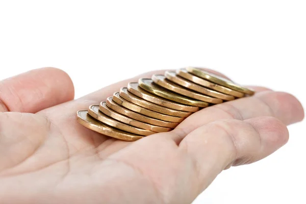 Hand holding coins — Stock Photo, Image