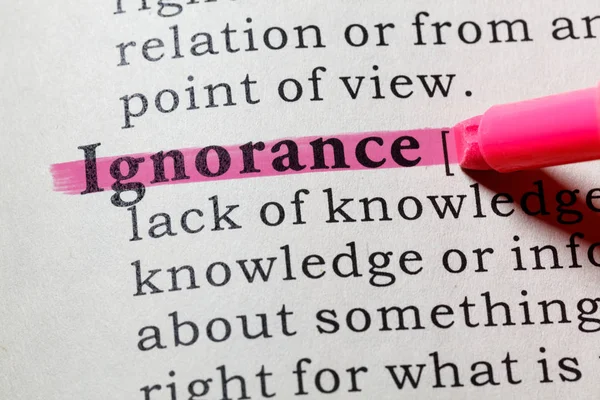 Definition of ignorance — Stock Photo, Image