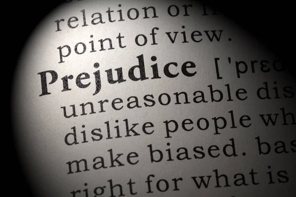 Definition of prejudice — Stock Photo, Image