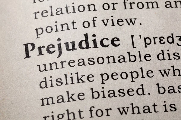 Definition of prejudice — Stock Photo, Image