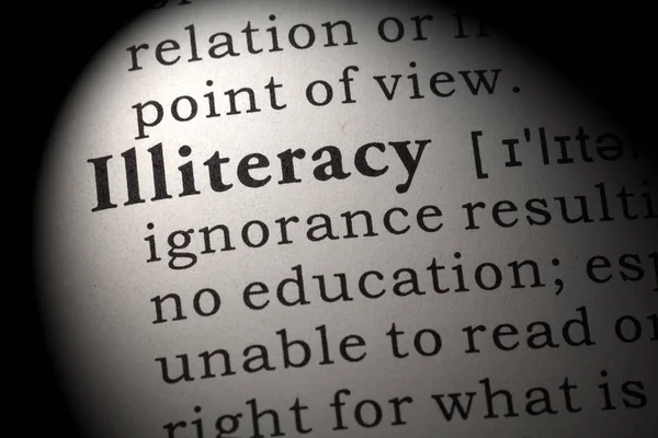Definición de analfabetismo — Foto de Stock