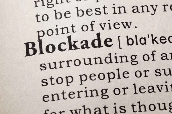 Definition of blockade — Stock Photo, Image