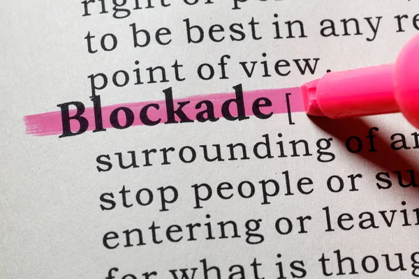 Definition of blockade — Stock Photo, Image