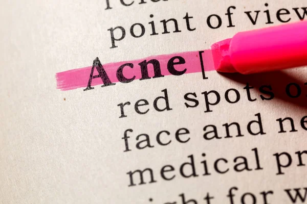 Definition of Acne — Stock Photo, Image