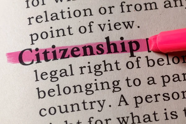 Definizione di cittadinanza — Foto Stock