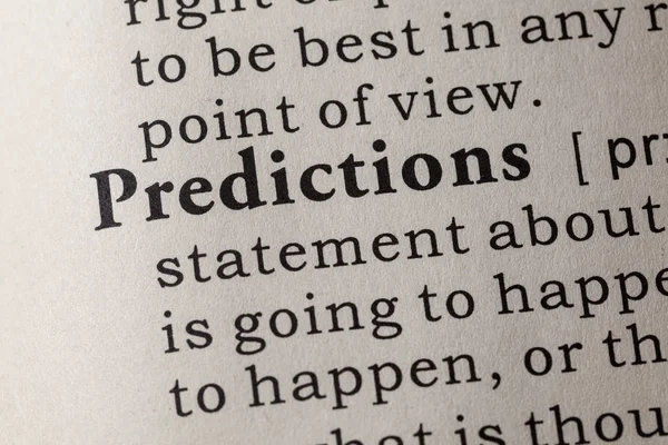 Definition of predictions — Stock Photo, Image
