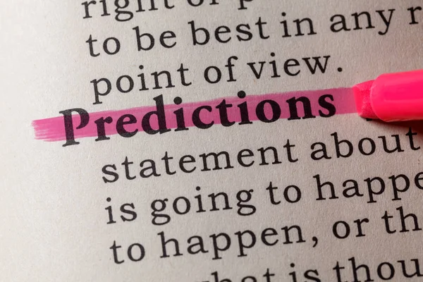 Definition of predictions — Stock Photo, Image