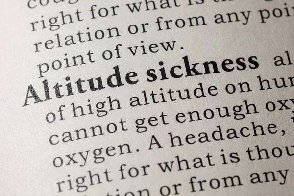 Definition of Altitude sickness — Stock Photo, Image