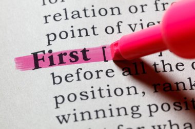 Sözlük, sözlük kelimenin ilk sahte. anahtar açıklayıcı kelimeler de dahil olmak üzere.