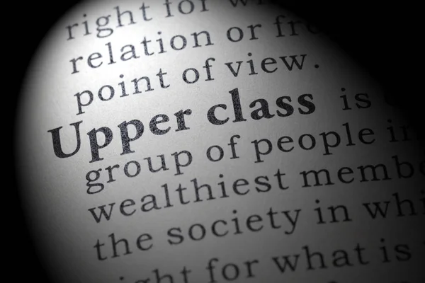 Valse Woordenboek Woordenboekdefinitie Van Het Woord Upper Class Met Inbegrip — Stockfoto