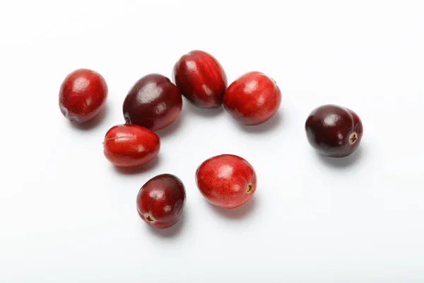 Rode Verse Rauwe Cranberry Geïsoleerd Een Witte Achtergrond Produceren Bij — Stockfoto