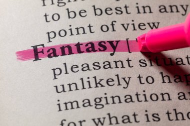 Sahte sözlük, sözlük tanımı kelime fantezi. anahtar açıklayıcı kelimeler de dahil olmak üzere.