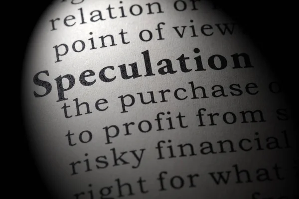 Definicja spekulacji — Zdjęcie stockowe