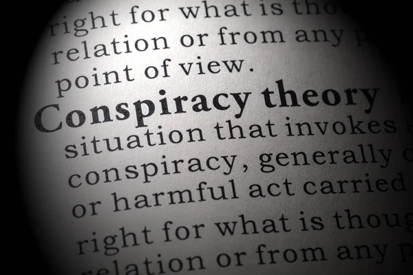 Definition of conspiracy theory — Stock Photo, Image