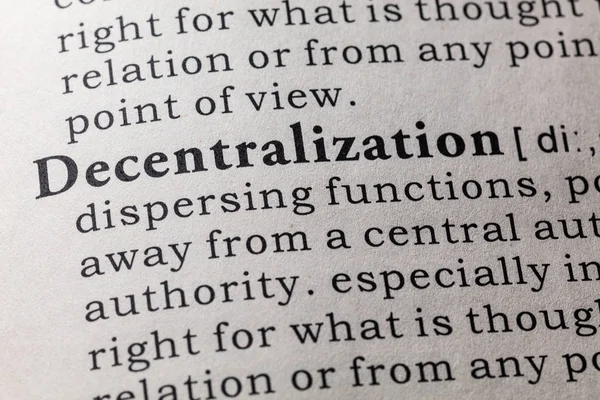 Definição de descentralização — Fotografia de Stock