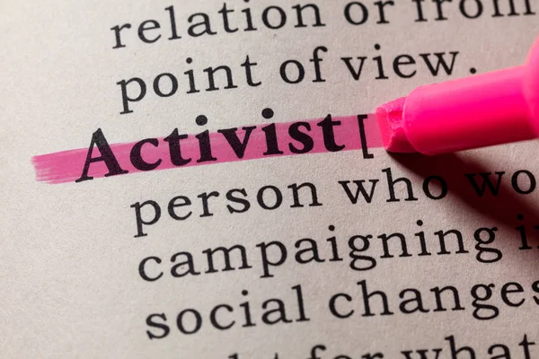 Definition av aktivist — Stockfoto