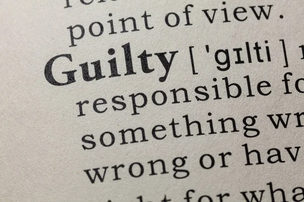 Definition of guilty — Stock Photo, Image