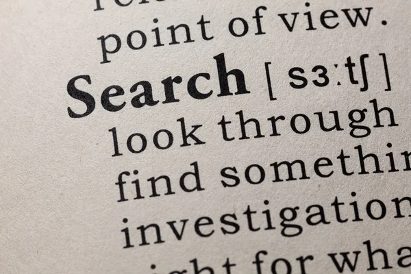 Definition of search — Stock Photo, Image