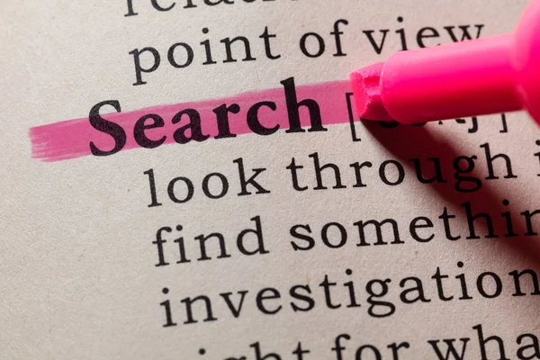 Definition of search — Stock Photo, Image