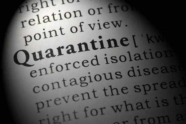 Definizione di quarantena — Foto Stock