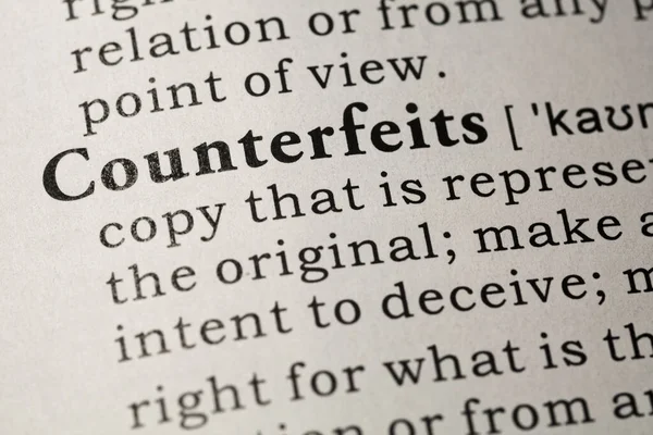 Definition of counterfeits — Stock Photo, Image