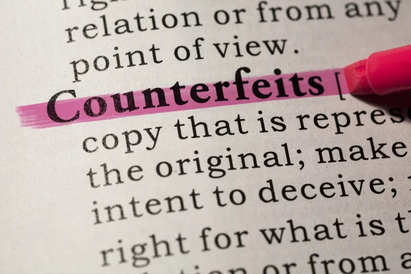 Definition of counterfeits — Stock Photo, Image